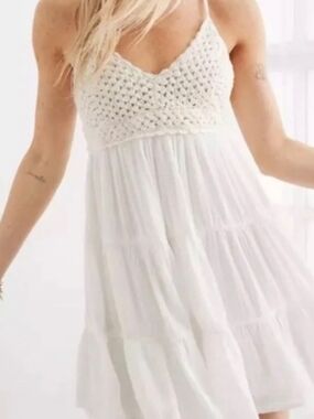 Aerie Crochet Flowy Dress